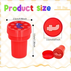 Cinrobiye 26 Pcs Alphabet Stampers, A-Z Letter Stamp Set for Classroom Rewards Birthday Party Favors Preschool Learning Crafts Goodie Bag Fillers pinata