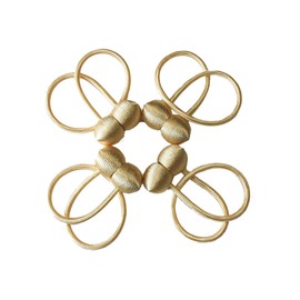 4 Pack Magnetic Curtain Tiebacks, Decorative Curtain Holdbacks for Window Décor (4, Beige-Circle)