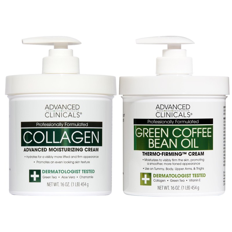 Advanced Clinicals- Crema reafirmante de colágeno + loción corporal anticelulítica