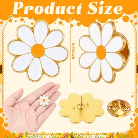 Tondiamo 100 Pcs Daisy Award Pin for Nurses Flower Enamel Lapel Pins for Backpacks Bags Creative Daisy Brooches Steampunk Brooches for Hats Clothes Women Men Nurse Day Gifts