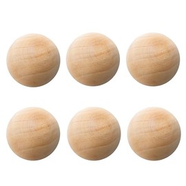 CYS EXCEL 4.5" Decorative Wood Ball (6 PCS) | Natural Round Unfinished Wood Sphere | DIY Arts & Crafts Wooden Balls