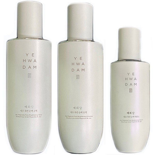 The Face Shop Yehwadam Jeju Magnolia Pure White Essence 3-piece set (sap 160ml + emulsion 140ml + essence 45ml)