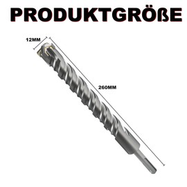 METOTY SDS Plus Drill Bit 25 mm x 260 mm, Masonry Drill, Hammer Drill, Concrete Drill, for Stone, Concrete, Natural Stone, Brick Wall