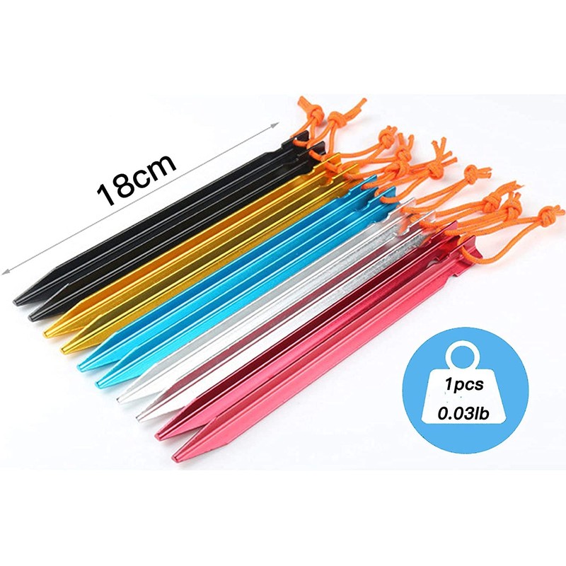 HIKEMAN 20 Pack Tent Pegs Aluminium Alloy Tent Stakes with