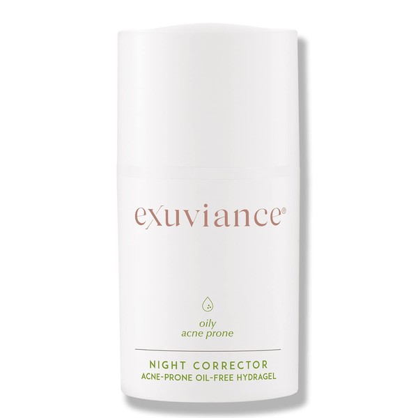 EXUVIANCE Night Corrector Lightly Hydrating Nighttime Gel with AHA/PHA Antiaging For Oily Skin, Oil-Free, Non-comedogenic, Non-acnegenic, 50 g.