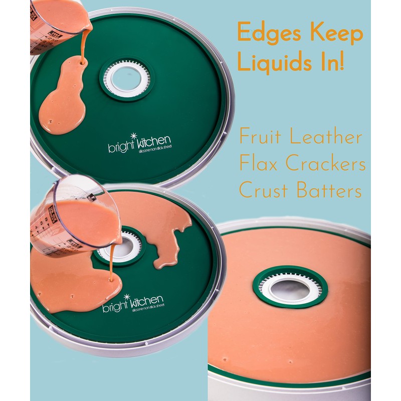 2 Edge Fruit Leather Silicone Dehydrator Sheets for Nesco Round