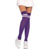 Leg Avenue Ribbed athletic thigh highs, Purple, One Size