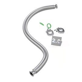 ISO-KF KF25 Corrugated Bellow Hose Set with 2X Aluminum clamp / 2X SS Centering Ring / 2X FKM O-Ring (2000mm approx. 6.5ft KF25)