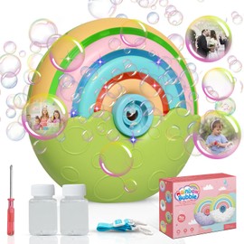 Bombble Automatic Bubble Machine, Portable Rainbow Bubble Machine 1500+ Bubbles/Min with Bubble Solution*2, Bubble Toys for Children for Outdoor/Party/Wedding Best Birthday (Green)