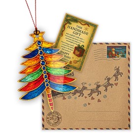 RUSATEN Dragonflytree Christmas ornament 2025, Suncatcher Effect stained glass window hanging, car hanging accessories