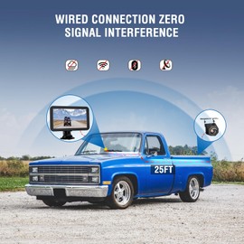 PARKVISION Car Rear View Camera with Night Vision, Rear View System with 7 Inch LCD Car Monitor, Reversing Camera Cable 12 V-24 V for Motorhome, Truck, Car, SUV, Van, Pickups