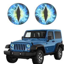 Hovom 2PCS Beast Eyes Headlight Decals, 3D Stereo Eyes Headlight Stickers, Funny Round Decal for Wrangler Headlights, Car Body Window Bumper Decoration Stickers, Car Accessories (Blue)