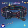 DOGWONG Red Dog Collar with Bow Tie - Red Blue