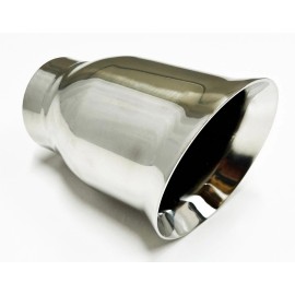 Long Exhaust Tip 4.00" Dia OD 3.00" Dia ID X 6.00" Long 2.50" Inlet W7006-250-SS Slan