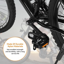 Cyrank 1 Pair Bicycle Pedals with Clips and Straps for Indoor Exercise Bike, Bicycle Pedals Toe Cages, Exercise Bike Pedals Bicycle Pedal Set, Spinning Bike and Bicycle Outdoors