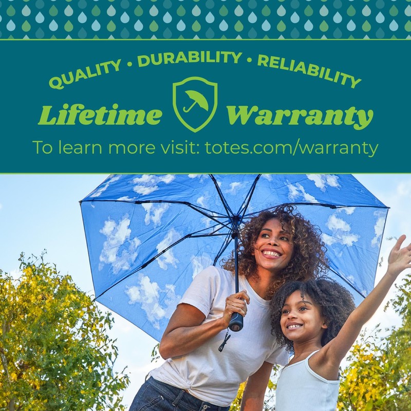 totes Men's and Women's Reverse Close Folding Umbrella with Auto