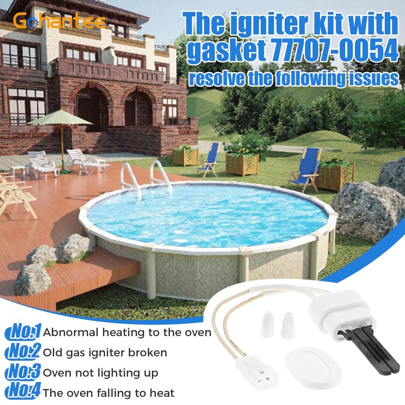 Gohantee 77707-0054 Igniter Gasket Kit, Pool Heater Igniter Kit Compatible