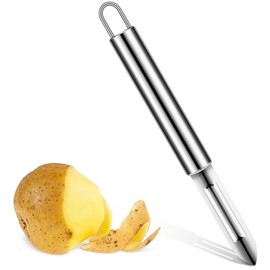 Potato Peeler Stainless Steel Vegetable Peeler Silver Julienne Peeler 7.5 Inches Straight Peeler Slicer for Kitchen Food Cutter