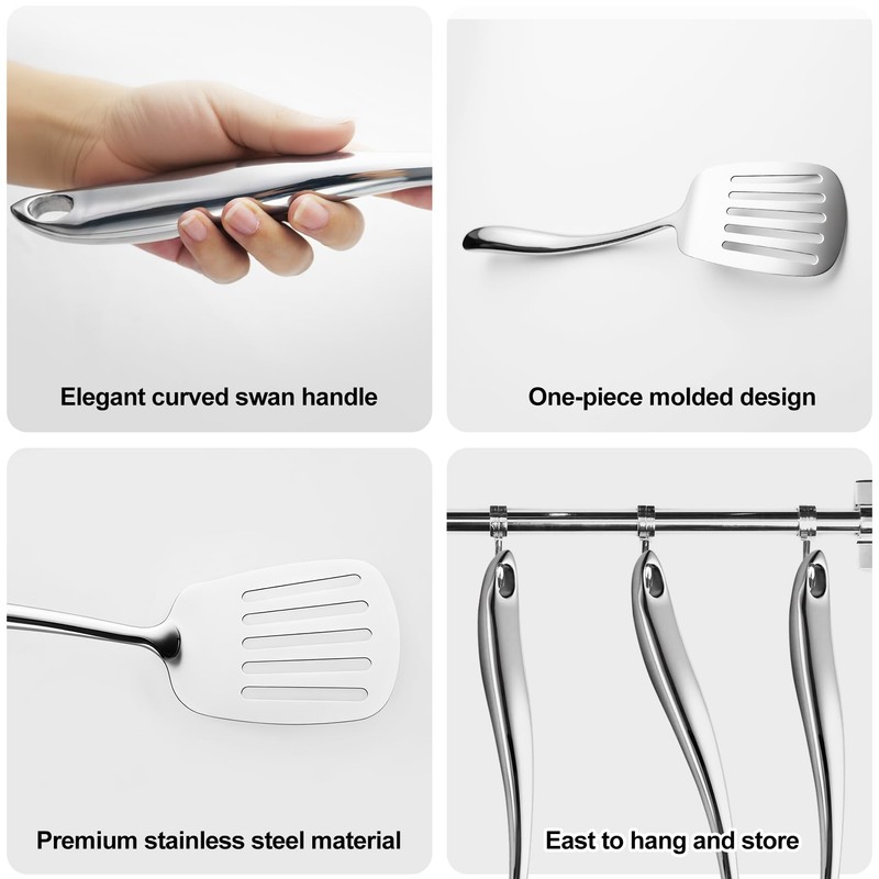 304 Stainless Steel Kitchen Utensils Set, 11 PCS Metal Cooking