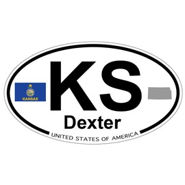 US Decal, Inc. Dexter, Kansas - Oval Magnet with State Flag