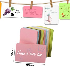300 Blank Cards, Business Card Size, Message Cards, Mini [Choose from 6 Colors] Memorization Cards, White, Word Cards, Memory Cards, Memo Cards