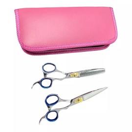 Zenia 6.5" Professional Hair Dressing cutting + Thinning scissor Shears Set  JB-pink
