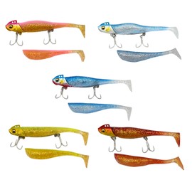 waku fimac バイブレーションジグヘッド 23g ワーム付き 5色セット シーバス ルアー ジグヘッドワーム バイブレーション 予備ワーム付き