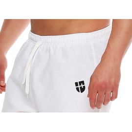 Gennadi Hoppe Men's Swimming Shorts Short Swimming Trunks Beach Shorts Board Shorts Swimming Trunks, White (white), XXL