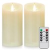 Nancia Flameless Battery Operated Flicking Candles:Remote Control Realistic Wax Pillar