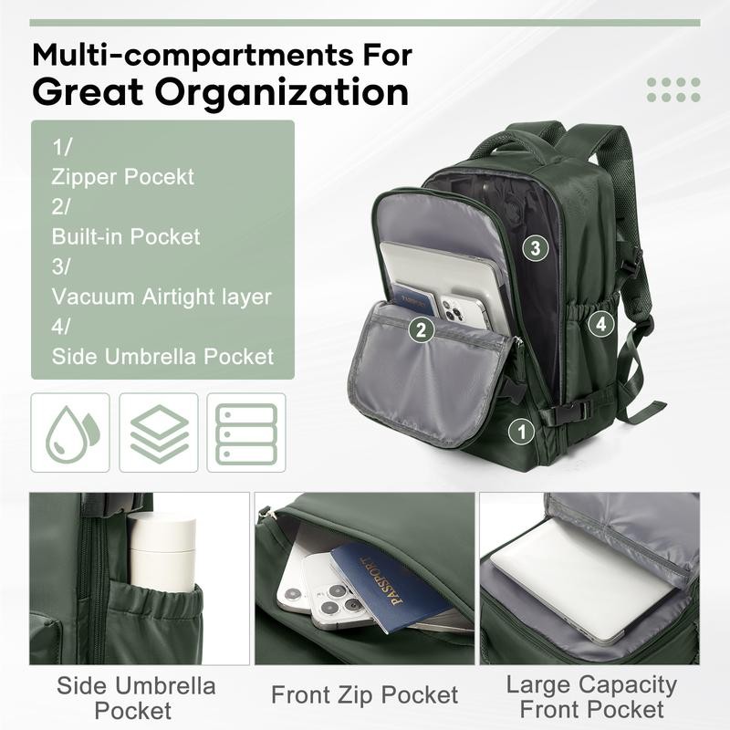 Vacuum Travel Backpack｜Save 30% Space with Compression, Carry-On Size, Wet