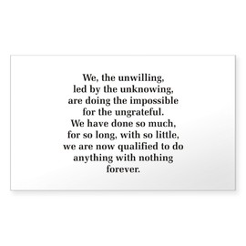 CafePress We The Unwilling Rectangle Sticker Rectangle Bumper Sticker Car Decal