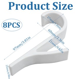 ZOKJSW 8 x Hooks for Round Radiators, Round Radiator Hooks, White Towel Hooks, Towel Holder, Radiator Hooks, Bathrobe Hooks for All Standard Radiators