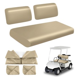ZWPARTS Golf Cart Front Seat Covers Staple On Replacement for Club Car DS 2000.5-UP Golf Cart Seat Black Micro Fiber Leather Seat Cover