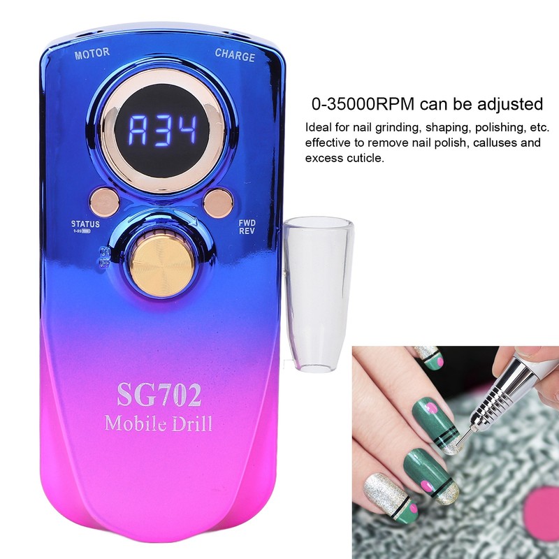 35000RPM Nail Drill Machine Polishing Grinding Electric Manicure File Tools