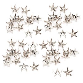 200 piezas remaches de estrella, tachuelas metalicas, cuentas de garra, uñas de cinco puntas, remaches punk para manualidades, decoración, bisuteria, bolsas, artesanías DIY, Plat