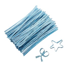 sourcing map 4" Twist Ties, Metallic Twist Ties, Reusable Plastic Coated Twist Ties for Bakery, Candy Bags, Coffee Bags, Goodie Bags, Pack of 500, Shiny Blue