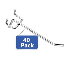 Kopuncare Pegboard Hooks, 4 Inch Heavy Duty Peg Board Hooks for Hanging, 40 Packs Peg Board Organizer Accessories for 1" Spaced Pegboards, Utility Hooks for Wall Organizing