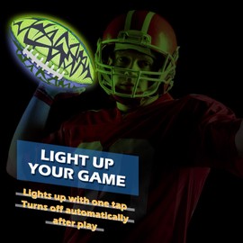 Jasonwell Glow in The Dark Football - Strong Grip Light Up Football Toy Stuff Sports Balls for Boys Kids Teenage Junior Youth Adult Outdoor Christmas Birthday Gifts for Age 6-8 8-12 13 + Year Old No.6