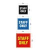 Square Staff Only Sign with Adhesive Tape, Mounts On Any