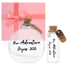 2 Pcs Honeymoon Sand Keepsake Jar -Our Adventure Begins 2025, Engagement, Wedding, Bridal Shower Gift, Romantic Honeymoon Gifts for Newlywed Couple