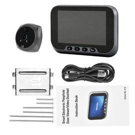 4.5-inch Peephole Camera Doorbell for Apartment Door 2MP LCD Digital Peephole Viewer Doorbell 135 Degree Human Body Detection Color Infrared Camera 1080P Door Monitor Built-in 3800mAh Battery Smart Security Camera