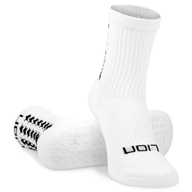 Lion Elite 2.0 Grip Socks – Non-Slip Football Socks with Dual Grip – Pairs with Sleeves, Adults & Kids Sizes, Colours To Match Team Kit - White | Small
