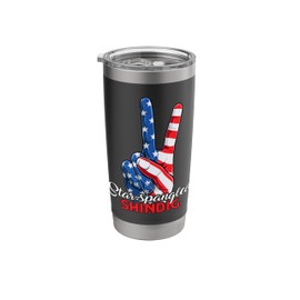 4th July Star-spangled Shindig Peace Sign American Flag Stainless Steel Insulated Tumbler