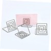 Gadpiparty 60pcs Square Memo Holders Base Silver Table Number Clips