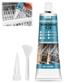 JAOJAO Dishwasher Rack Repair Coating, White Dishwasher Rack Repair Kit Professionally Restored Durable Long-Lasting Waterproof Safe Formula High and Low Temperature Resistant Easy to Operate, White 50ml