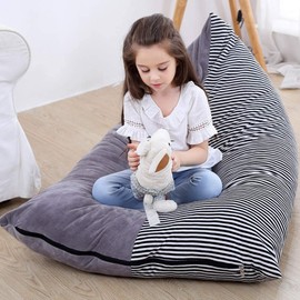 Stuffed Animal Storage Bean Bag Chair, Toy Storage Bag, Large Stuffed Toys Organizer with Zipper, Bean Bag Chair for Kids and Adults Extra Large 200L, Only Cover Bag