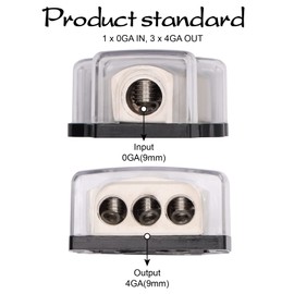 2Pcs TuoLauthon 3 Way Power Distribution Block 1x 0 Gauge in 3X 4 Gauge Out Amp Power Distribution Ground Distributor Connecting Block for Car Amplifier Audio Splitter