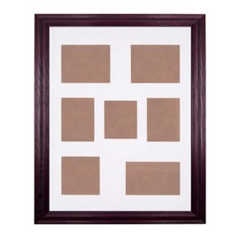 NEW 7-Opening 14x18 Collage Picture Frame - Dark Cherry Ash Hardwood w/ Mat for Family & Friends Photos, 2 Inch Wide Molding - Hand Made in USA by Northern Promotions