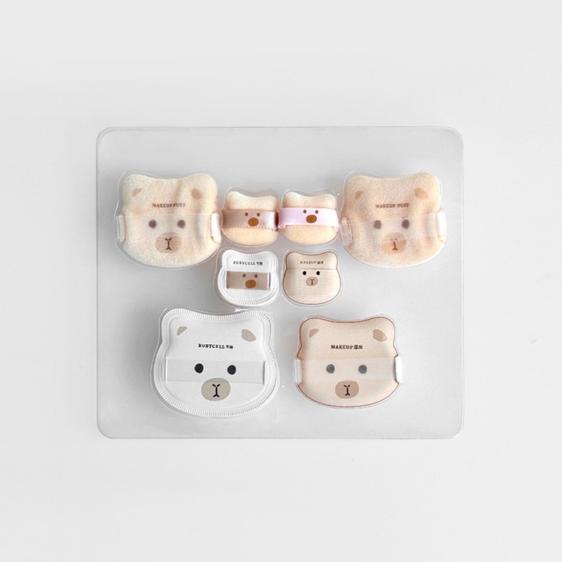 곰돌이 쿠션퍼프 파우더퍼프 7종세트, one, 1세트 Bear Cushion Puff Powder