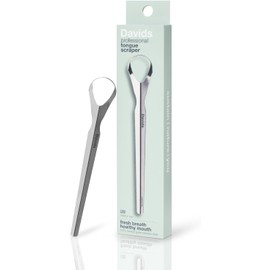Davids - Rascador de lengua para adultos y niños, 100% médico profesional de acero inoxidable, fabricado en Estados Unidos